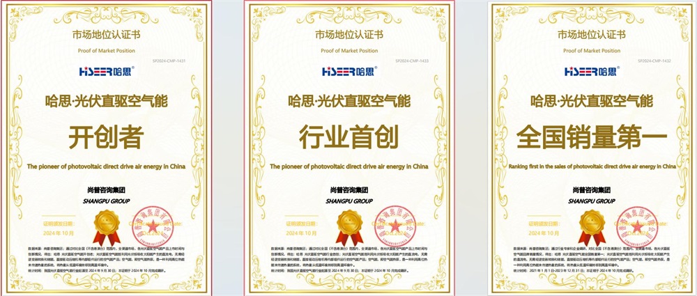 哈思光伏直驅熱泵：新能源領域的璀璨之星，榮獲行業三大殊榮